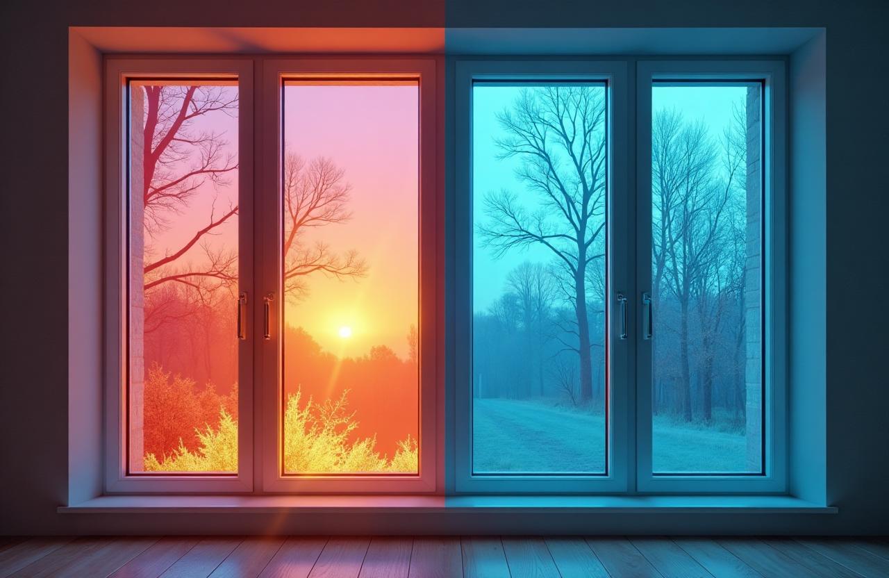 Isolerend PVC raam in licht interieur om warmteverlies te beperken