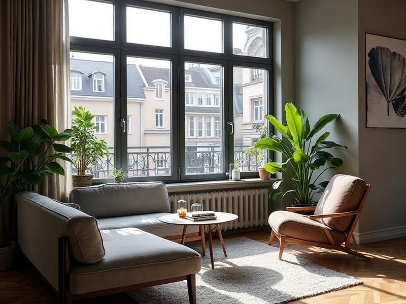 Stedelijk PVC raam met geluidsisolatie voor appartement in Brussel